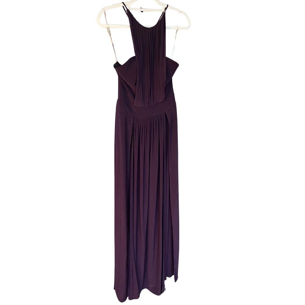 House of CB High Square Neck Gown Dark Purple NWT